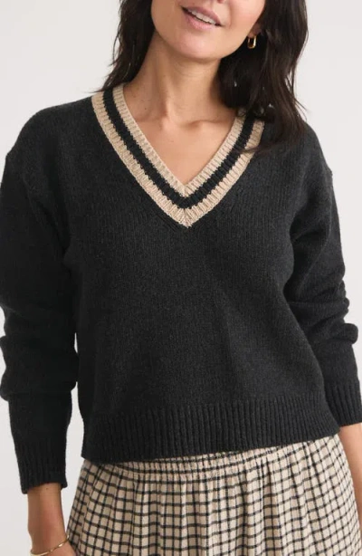 Marine Layer Bella Cropped Sweater In Black