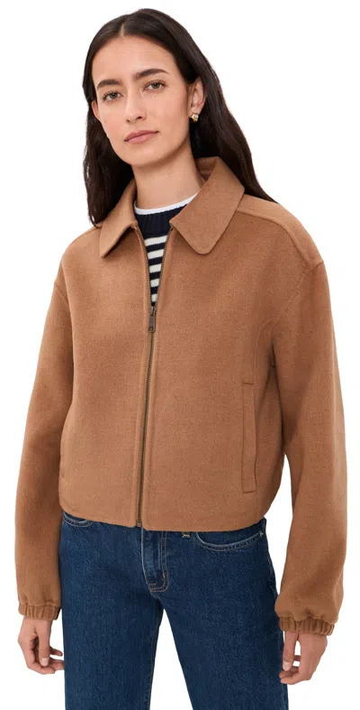 Marine Layer Zip Up Wool Jacket Camel