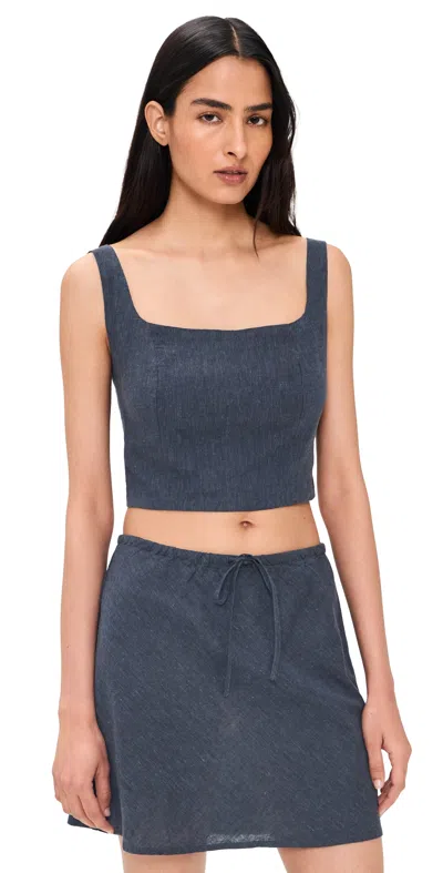 Marine Layer Zoe Hemp Tank India Ink In Blue