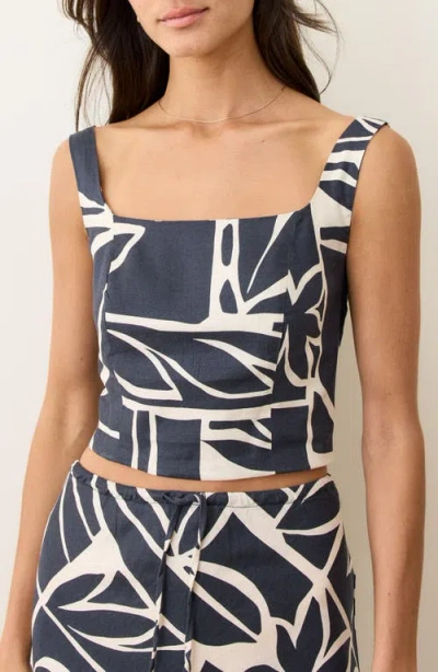 Marine Layer Zoe Print Crop Tank In Multi