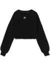 Marine Serre Logo Embroidery Cropped Sweatshirt - Women's - Regenerative Cotton/organic Cotton/recycled Cotton