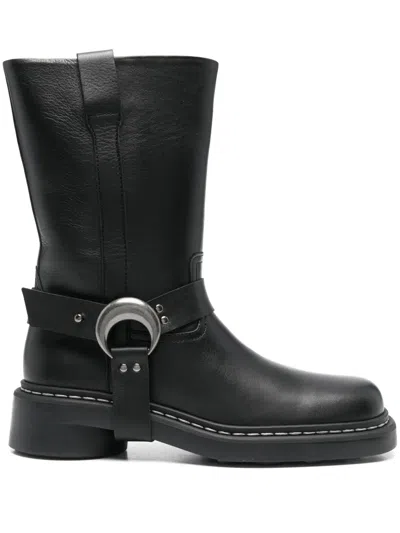 Marine Serre 40mm Ms Moto Boots In Black