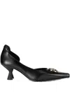Marine Serre Black Slip-on Shoe With Gold Logo Plaque