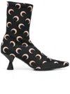 Marine Serre Moon Printed Jersey Ms Boots In Black In Black