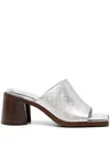 Marine Serre Ms Laminated-leather Mules In 银色