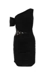 Marine Serre Shelter One-shoulder Draped Jersey Minidress In Bk99