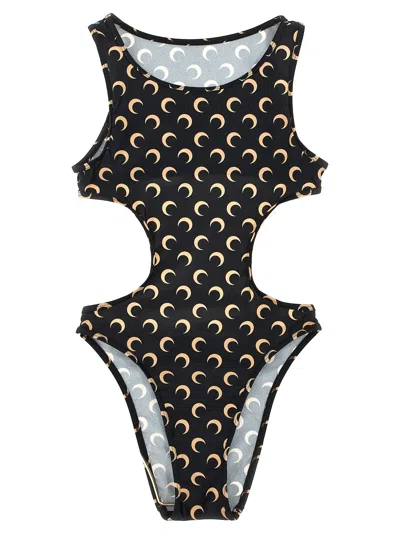 Marine Serre Moon-print Backless Swimsuit In Multi