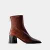 Marine Serre Airbrushed Crescent Moon-print Boots In Brown