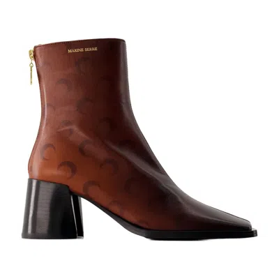 MARINE SERRE AIRBRUSHED BOOTS MARINE SERRE LEATHER BROWN