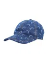 Marine Serre Blue Moon Laser Denim Baseball Cap In Blue