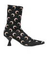 Marine Serre Moon Printed Jersey Ms Boots In Black In Black