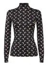 Marine Serre Black All Over Moon Turtleneck
