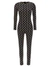 Marine Serre Black Recycled Moon Strass Jersey Catsuit