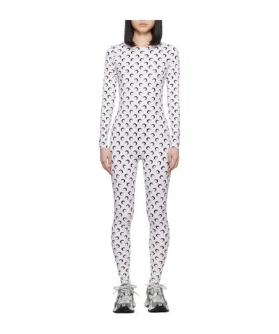 Marine Serre All Over Moon Jumpsuit In White