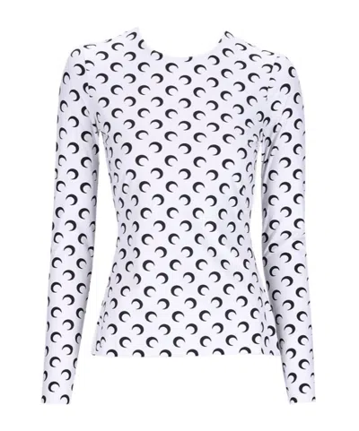 Marine Serre All-over Moon Printed Top In White