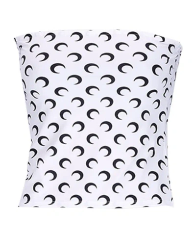 Marine Serre All-over Moon Printed Top In White