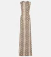 Marine Serre All Over Moon Snake-print Maxi Dress In Multicoloured