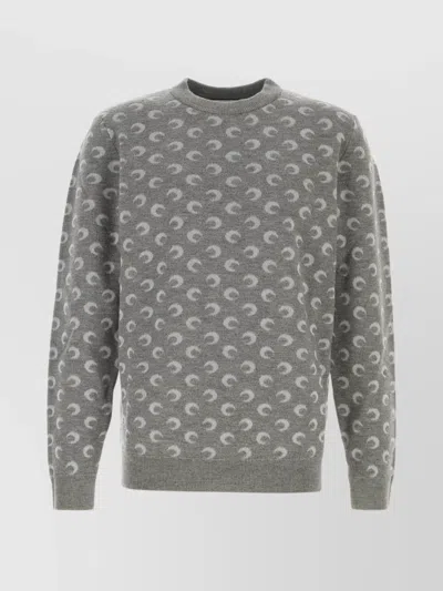 MARINE SERRE ALL-OVER PATTERN KNIT SWEATER WITH CREW NECK