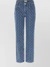 Marine Serre Lunar Print Five-pocket Denim Trousers In Blue