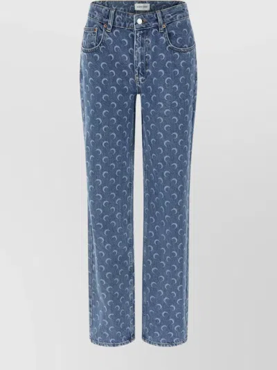 MARINE SERRE ALL-OVER PRINT FIVE-POCKET TROUSERS
