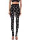 Marine Serre Black Recycled Jersey Moon Stirrup Leggings In Black
