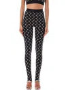 Marine Serre Moon Print Jersey Stirrup Leggings In Black Tan Moon