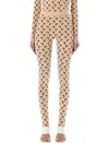 Marine Serre Moon Printed Jersey Stirrup Leggings In Brown