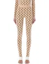 Marine Serre All Over Moon Pattern Leggings In Tan Black Moon