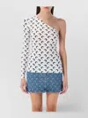 Marine Serre Moon Jersey Second Skin Asymmetric Top Optical White