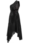 Marine Serre Regenerated Moon Draped Jersey Midi Dress In Black