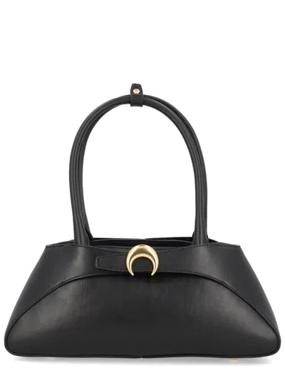 Marine Serre Aurora Baguette Crescent Accent Shoulder Bag In Black