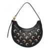 Marine Serre Black Moon Canvas Eclips Mini Shoulder Bag In Black