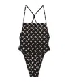 Marine Serre Moon-printed Swimsuit In Black Tan Moon