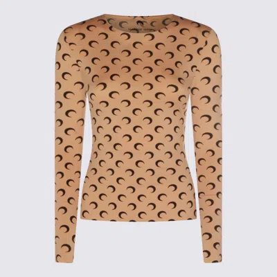 Marine Serre Beige And Black Top In Brown