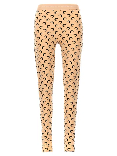 MARINE SERRE BEIGE MOON JERSEY JEGGINGS