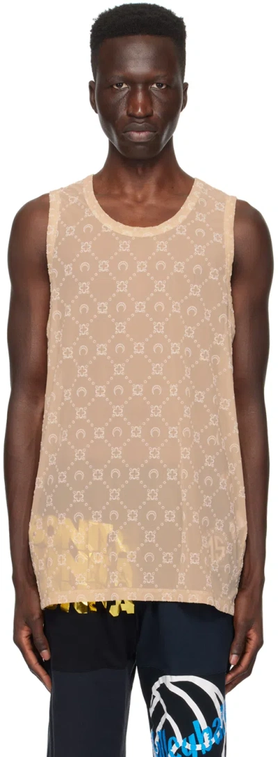 Marine Serre Beige Moonogram Tank Top In Neutrals