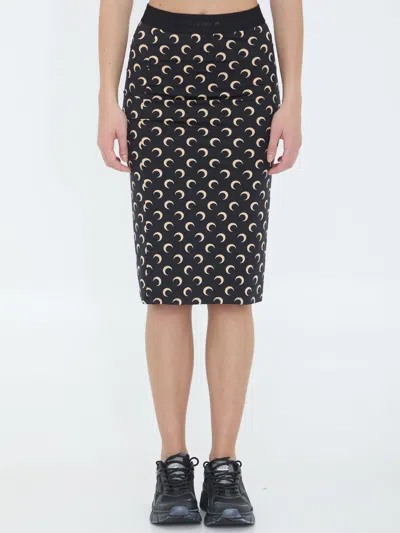 Marine Serre Beige Polyamide-elastane Skirt In Black