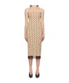 Marine Serre Beige Recycled Moon Jersey Bustier Midi Dress In Nude