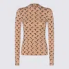 Marine Serre Recycled Moon Jersey Crewneck In Tan In Multi