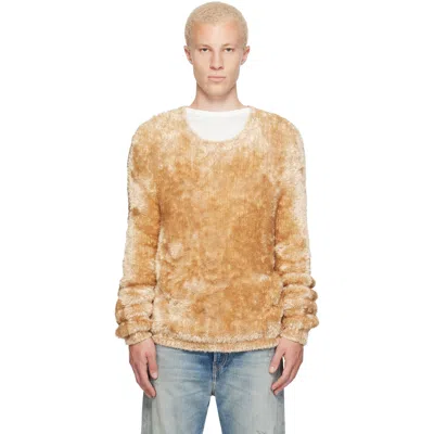 Marine Serre Beige Wild Fluffy Knit Crewneck Jumper In Brown