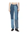 Marine Serre Moonogram Straight-leg Denim Jeans In Blue