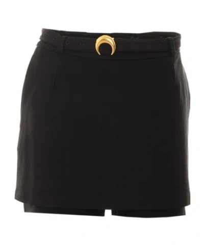 Marine Serre Belt Loop Shorts In Black
