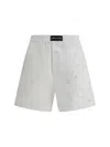 Marine Serre Women Linen Shorts