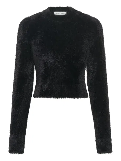 Marine Serre Black Wild Fluffy Polyamide T-shirt In Blue