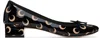 Marine Serre 'camille X Repetto' Black Ballerinas With All-over Logo Motif And Wide Heel In Leather Woman In It99 Inverse Tan