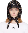 Marine Serre Black & Pink Moon Silk Veiled Cap In Brown