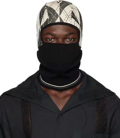 Marine Serre Black Argyle Balaclava In 00 Black