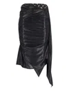 Marine Serre Black Asymmetrical Midi Skirt