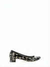 Marine Serre Black Calf Leather Low-heeled Pumps In Black