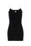 Marine Serre Black Moon Logo Jersey Minidress In Black